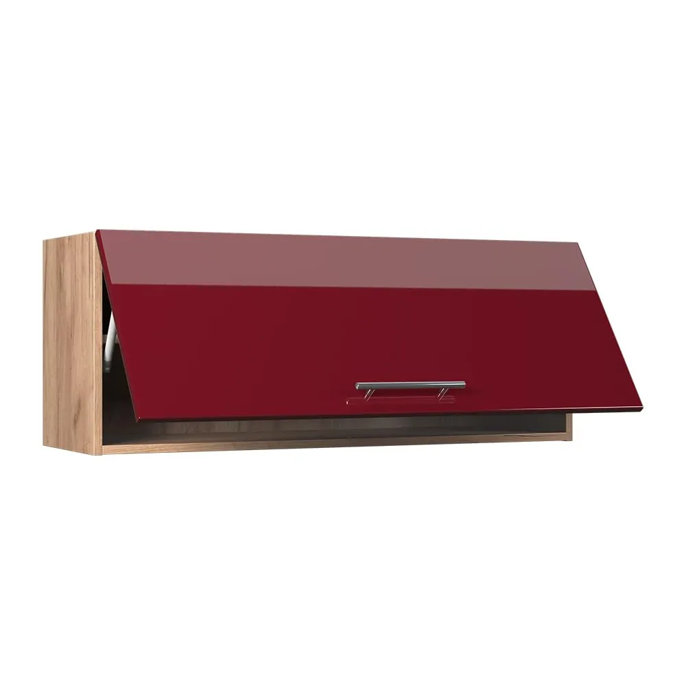 Vicco Pensile da cucina Fame-Line, Bordeaux lucido/Rovere dorato, 100 cm - immagine 5