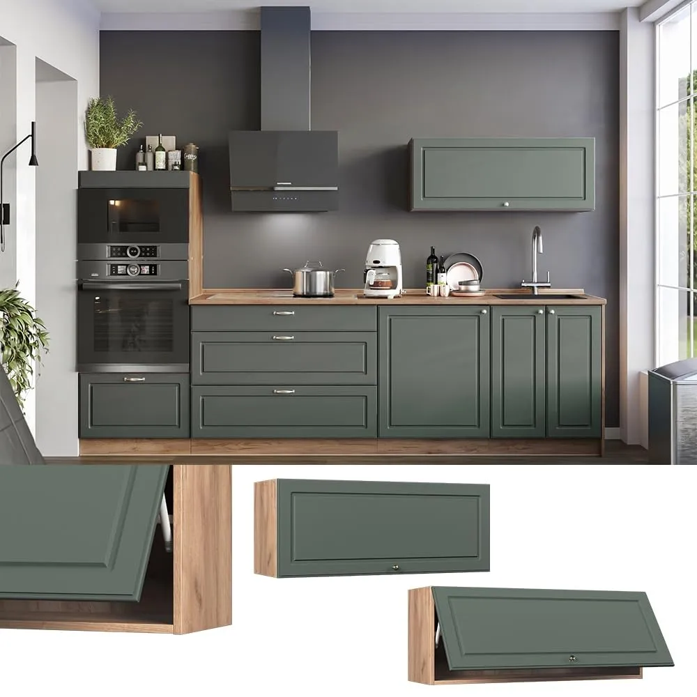 Vicco Pensile da Cucina Fame-Line Verde-oro Country/Rovere Dorato 100 cm - immagine 2