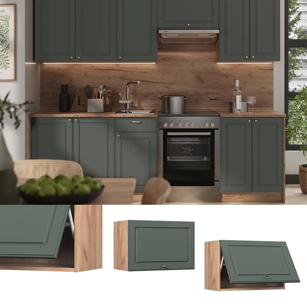 Vicco Pensile da cucina Fame-Line, Verde-oro country/Rovere dorato, 60 cm - immagine 2