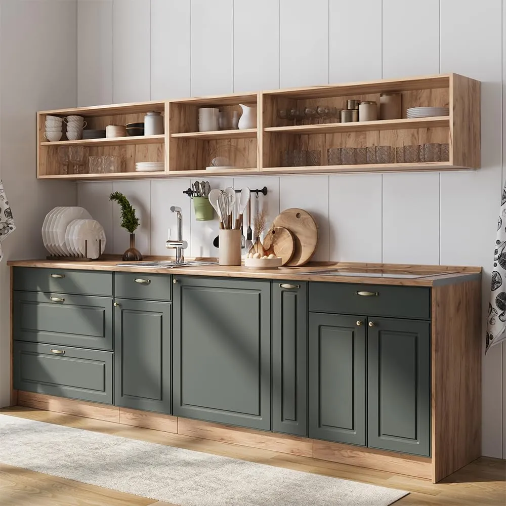 Vicco Pensile da cucina Fame-Line, Verde-oro country/Rovere dorato, 60 cm - immagine 4