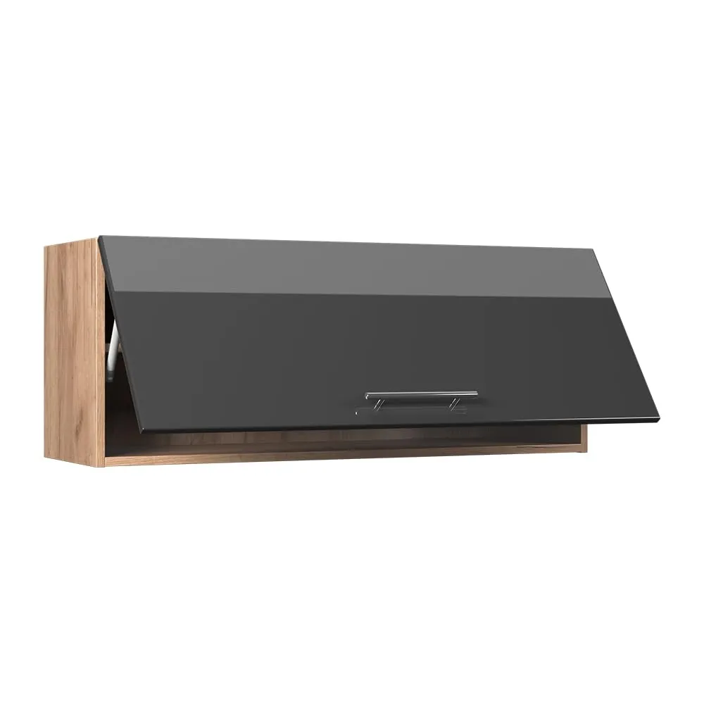 Vicco Pensile da cucina Fame-Line, Antracite lucido/Rovere dorato, 100 cm - immagine 5