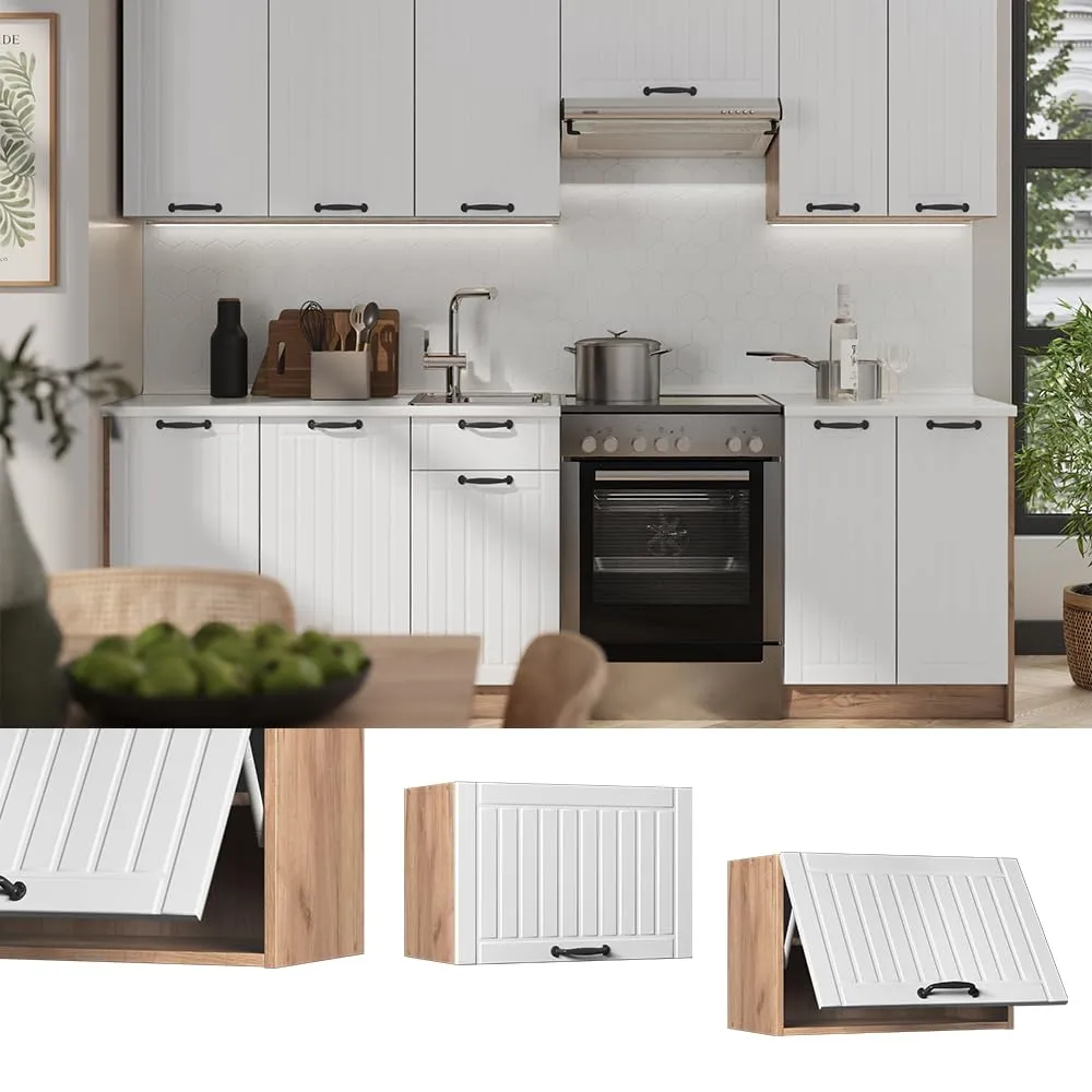 Vicco Pensile da Cucina Fame-Line, Bianco Country/Rovere Dorato, 60 cm - immagine 2