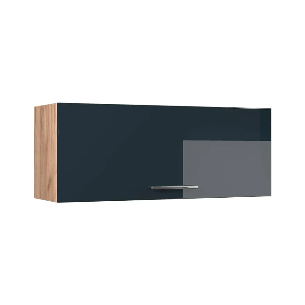 Vicco Pensile da cucina Fame-Line, Blu scuro lucido/Rovere dorato, 100 cm - immagine 1