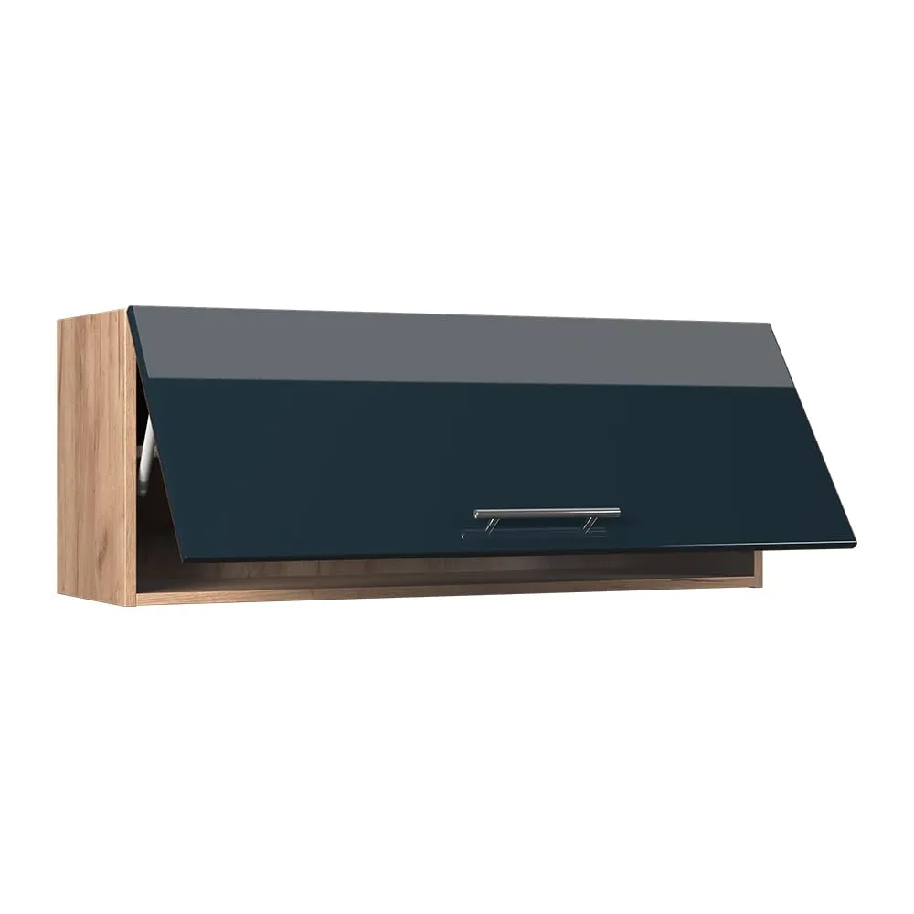 Vicco Pensile da cucina Fame-Line, Blu scuro lucido/Rovere dorato, 100 cm - immagine 5