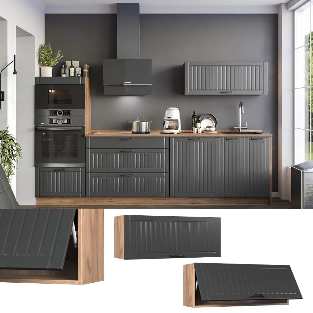 Vicco Pensile da cucina Fame-Line, Grigio scuro/Rovere dorato, 100 cm - immagine 2