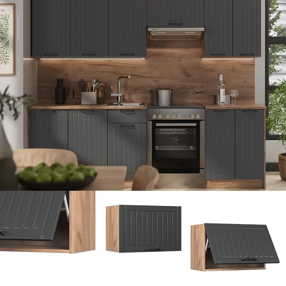 Vicco Pensile da cucina Fame-Line, Grigio scuro/Rovere dorato, 60 cm - immagine 2
