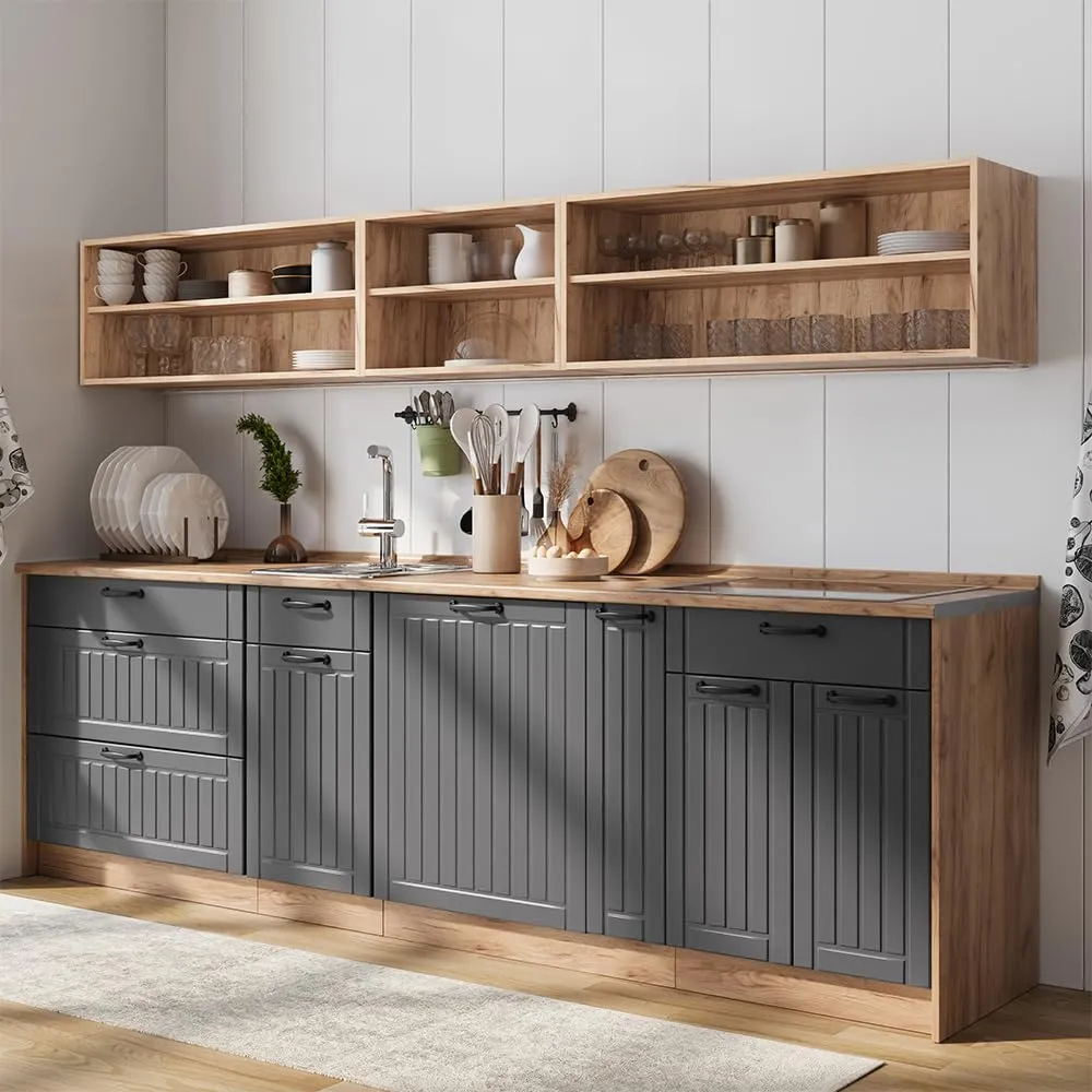 Vicco Pensile da cucina Fame-Line, Grigio scuro/Rovere dorato, 60 cm - immagine 4