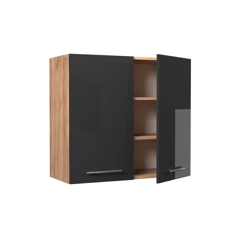 Vicco Pensile da cucina Fame-Line, Antracite lucido/Rovere dorato, 80 cm - immagine 5