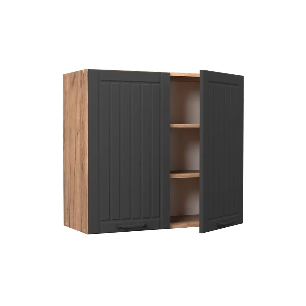 Vicco Pensile da cucina Fame-Line, Grigio scuro/Rovere dorato, 80 cm - immagine 5