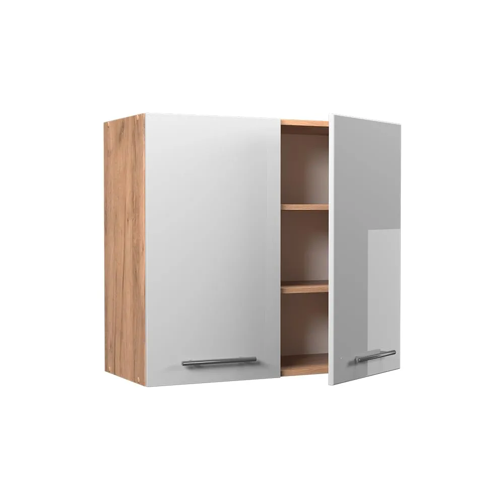 Vicco Pensile da cucina Fame-Line, Bianco lucido/Rovere dorato, 80 cm - immagine 5