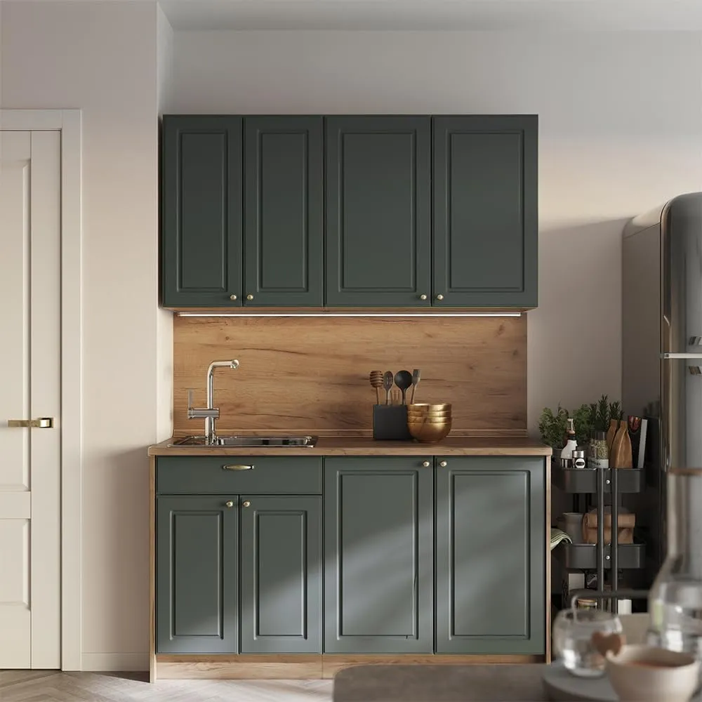 Vicco Pensile da cucina Fame-Line, Verde-oro country/Rovere dorato, 80 cm - immagine 4