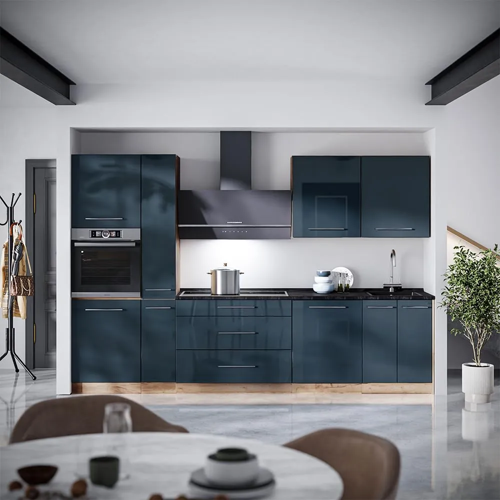 Vicco Pensile da cucina Fame-Line, Blu scuro lucido, 60 cm - immagine 2
