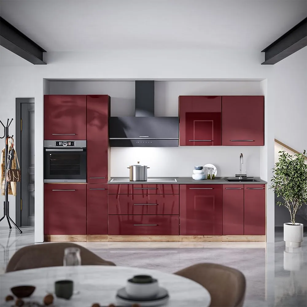 Vicco Pensile da cucina Fame-Line, Bordeaux lucido, 60 cm - immagine 2
