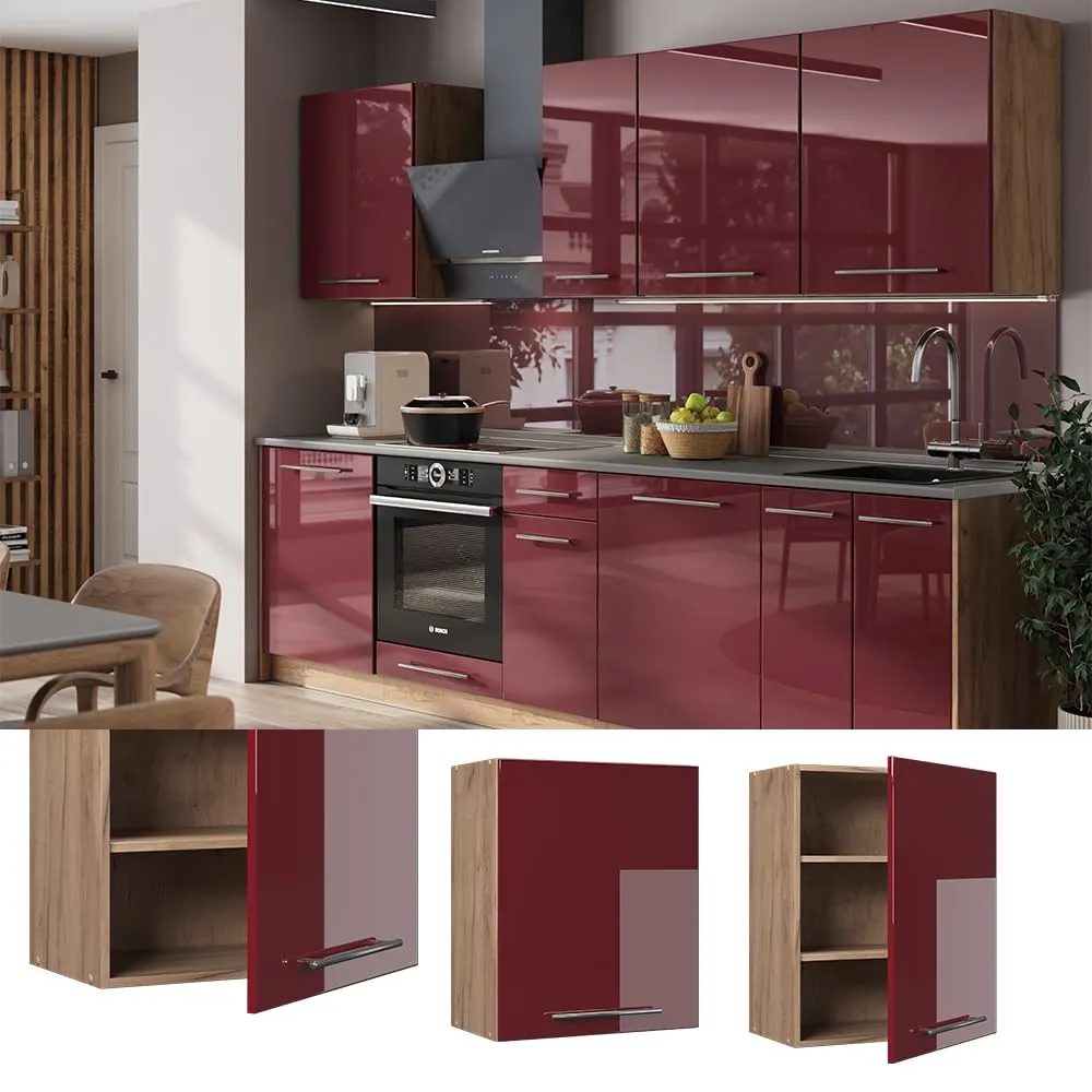 Vicco Pensile da cucina Fame-Line, Bordeaux lucido, 60 cm - immagine 4