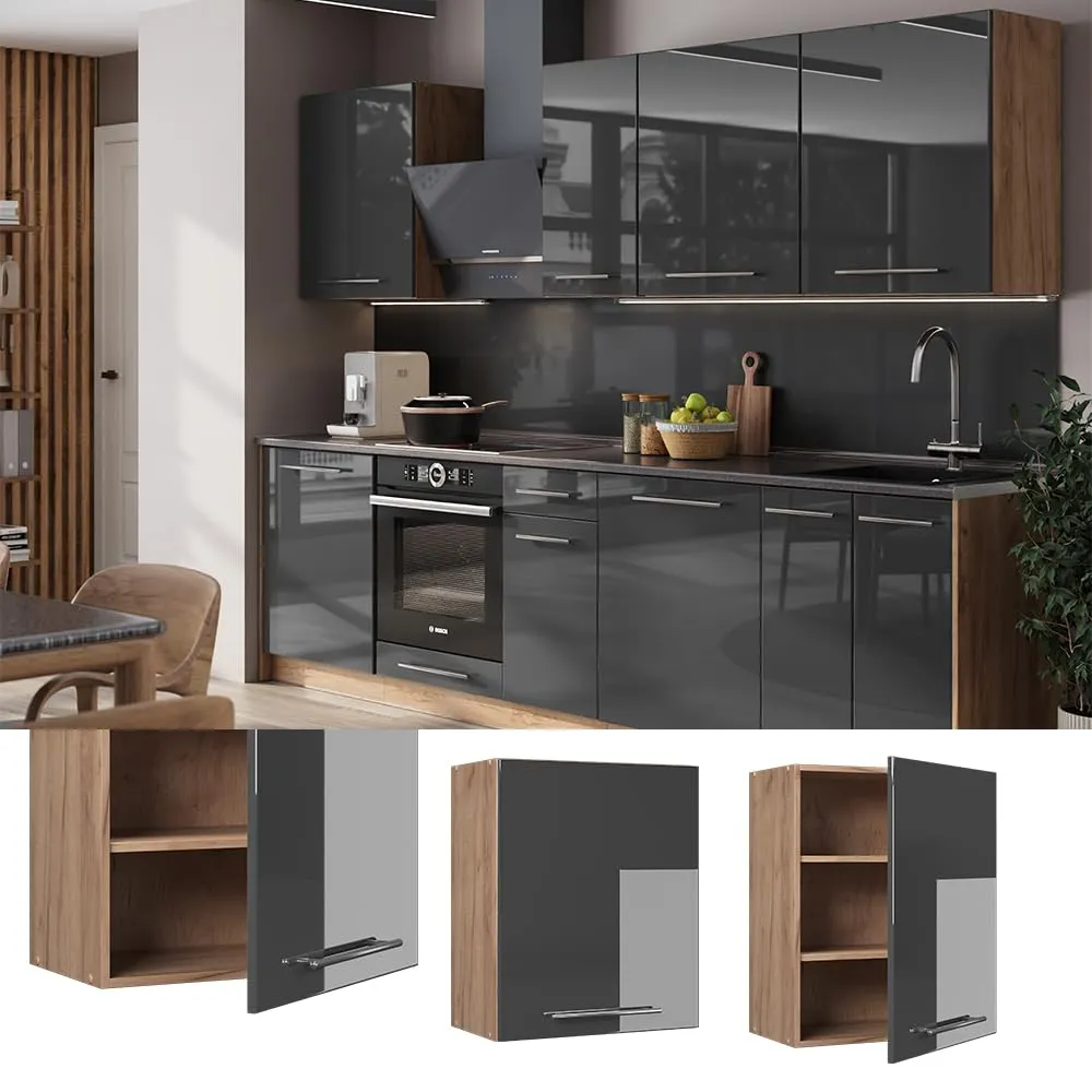 Vicco Fame-Line Pensile da Cucina, Antracite Lucido, 60 cm - immagine 3