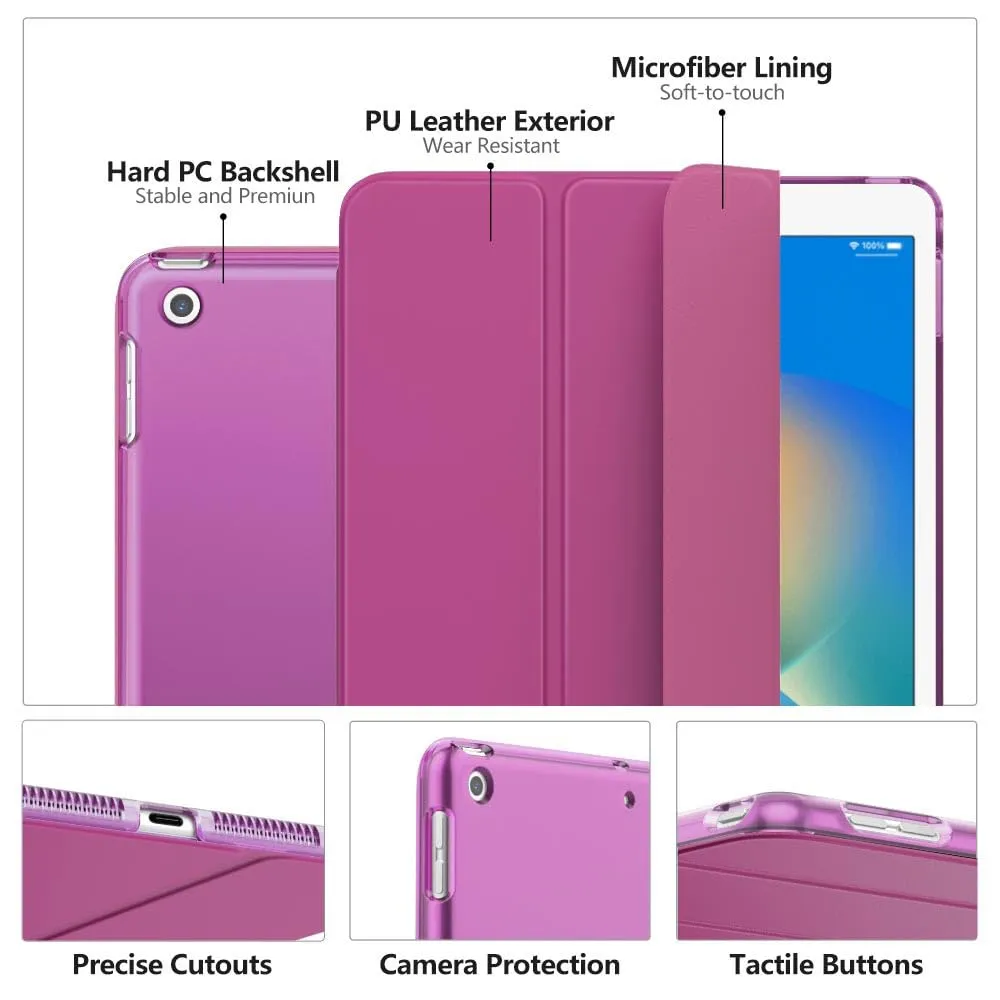 MoKo Cover for iPad 9th/8th/7th Gen 10.2", Lampone - immagine 4