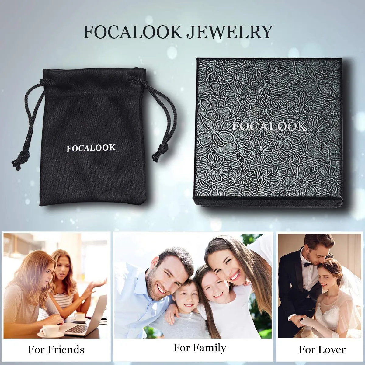 FOCALOOK Orecchini Uomo Cerchio Lunghi Pendenti in Acciaio Inossidabile, Oro - immagine 7