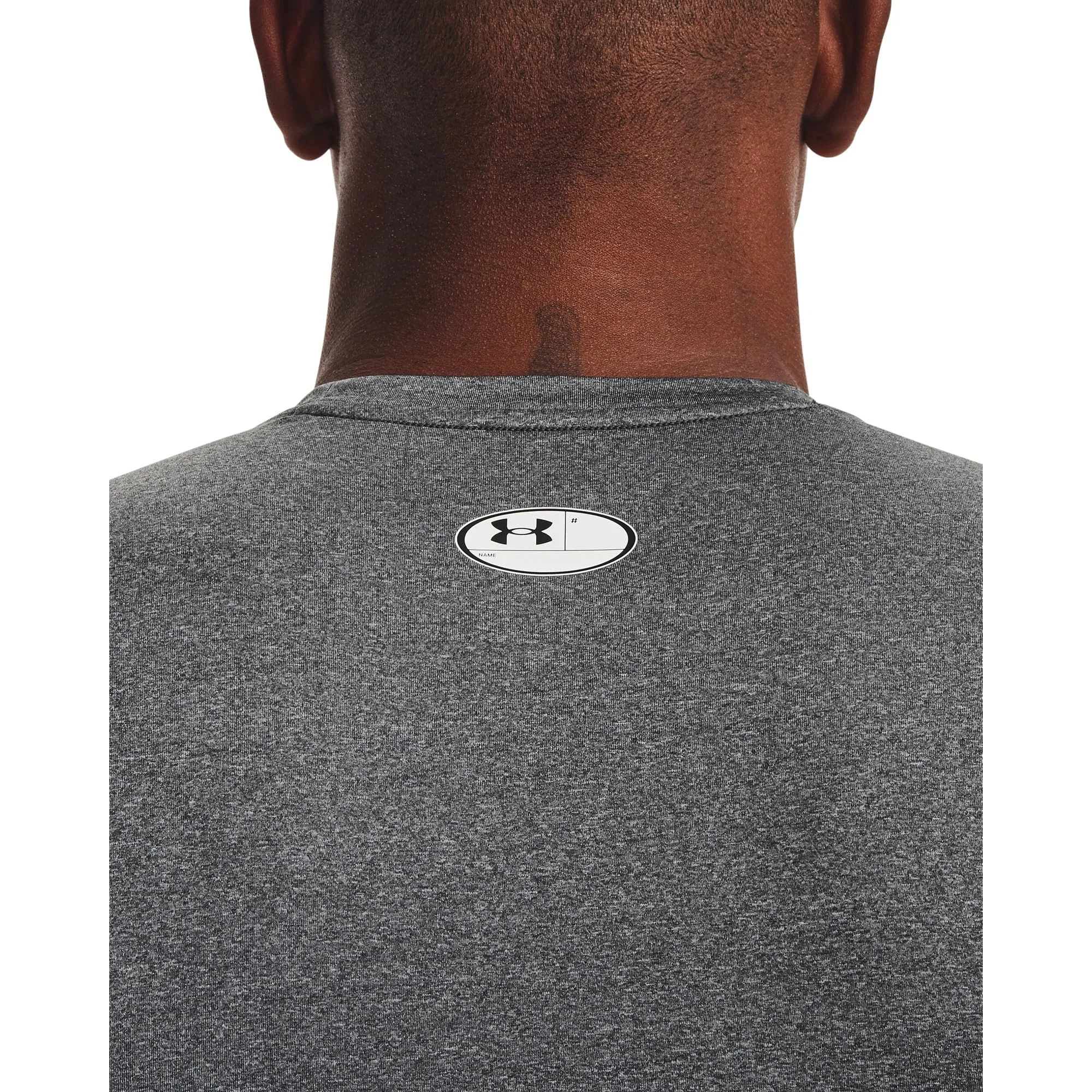Under Armour HeatGear Maglietta senza maniche a compressione da uomo, Carbon Heather-nero, XL - immagine 3