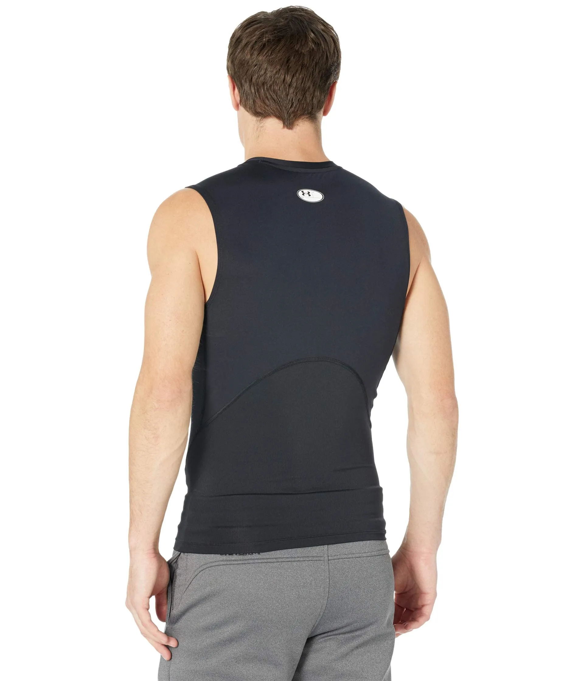 Under Armour HeatGear Sleeveless Compression Shirt, Men's, Black/White, 4XL Tall - immagine 2