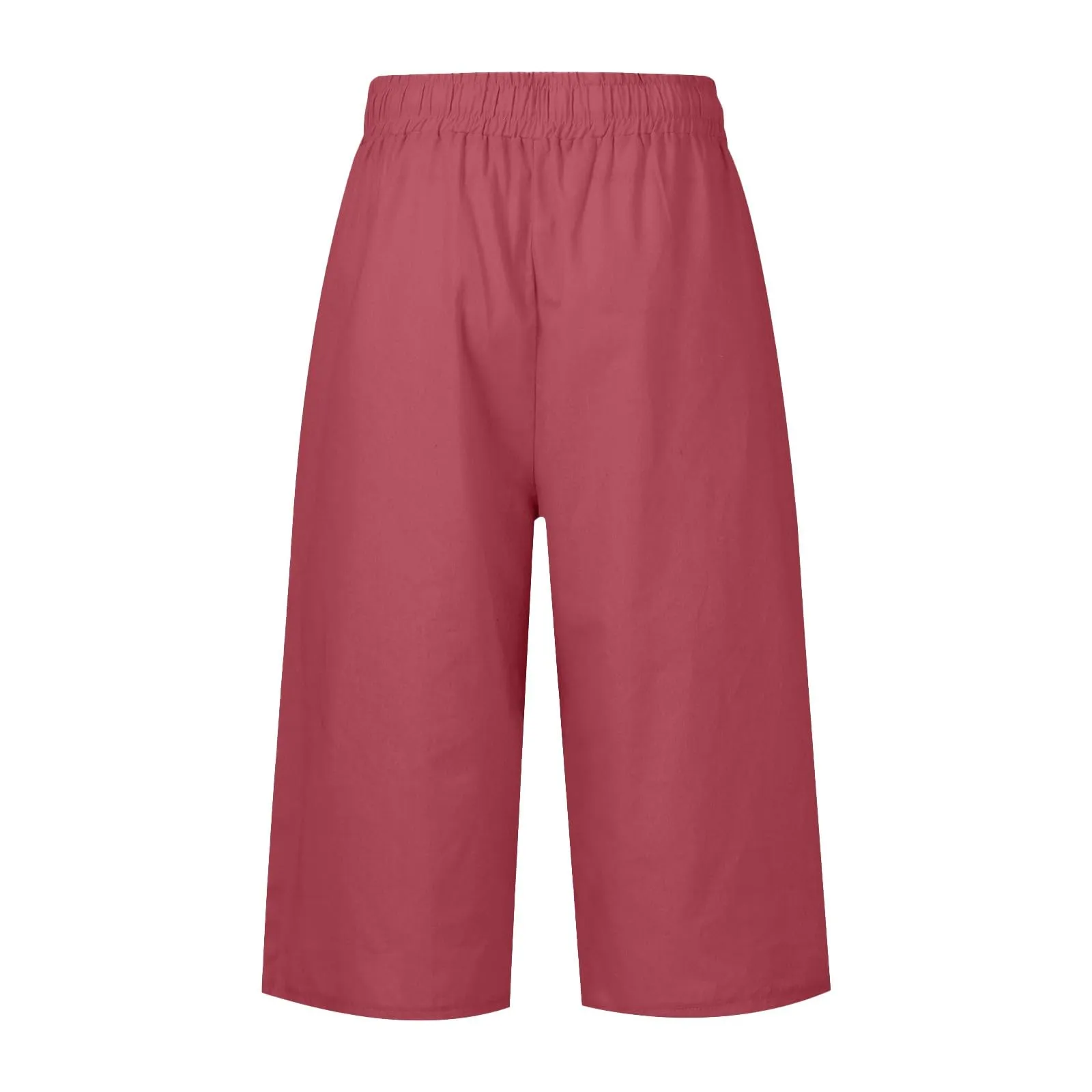 HEONSATI Pantalone Cropped Donna in Cotone e Lino Casual 3/4 Larghi Elasticizzati Curvy - immagine 4