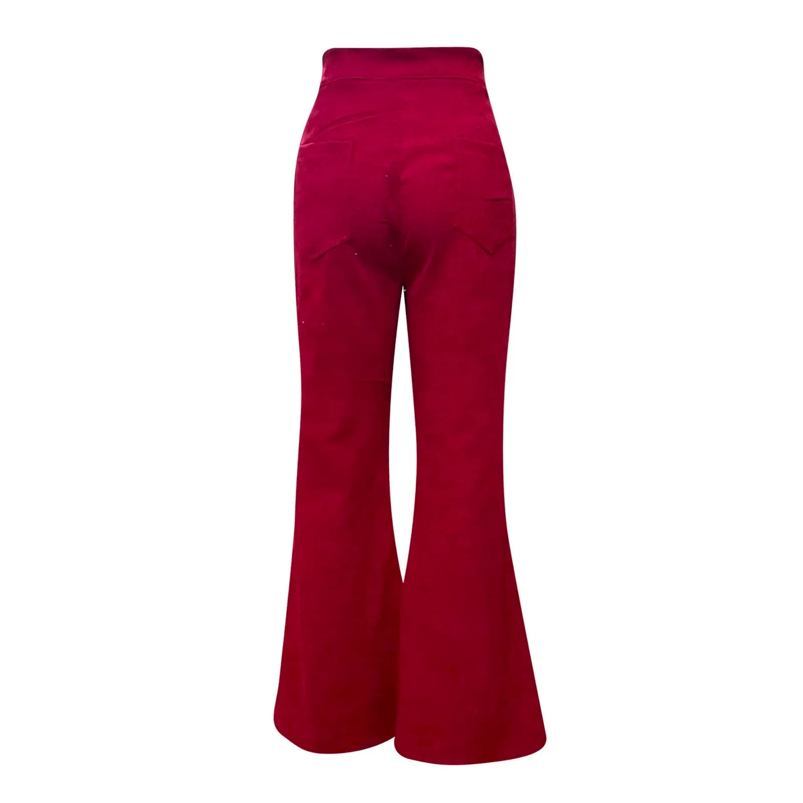 Duohropke Pantaloni a campana da donna in corduroy con vita elasticizzata - immagine 5