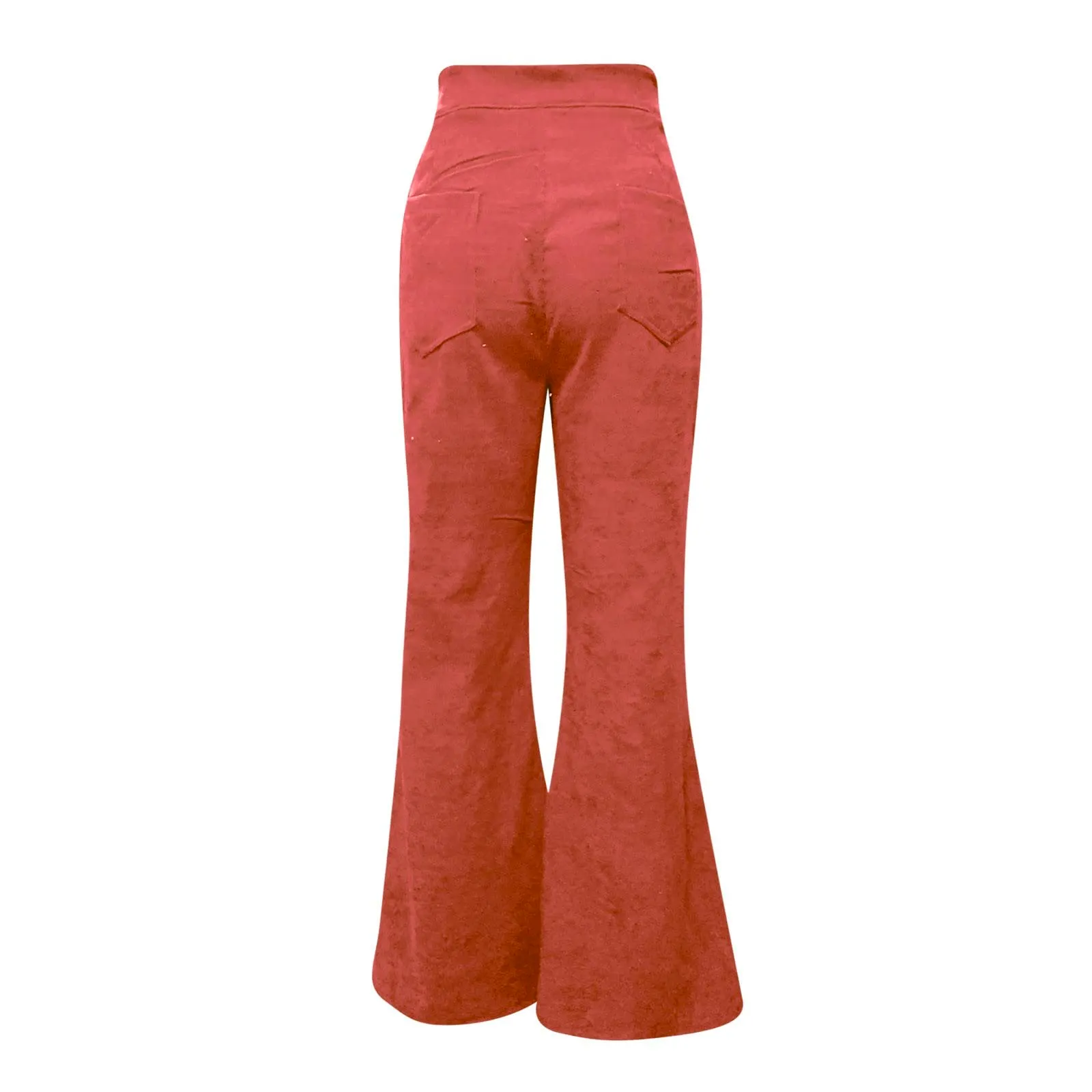 Duohropke Pantaloni a campana in corduroy a vita alta da donna - immagine 6
