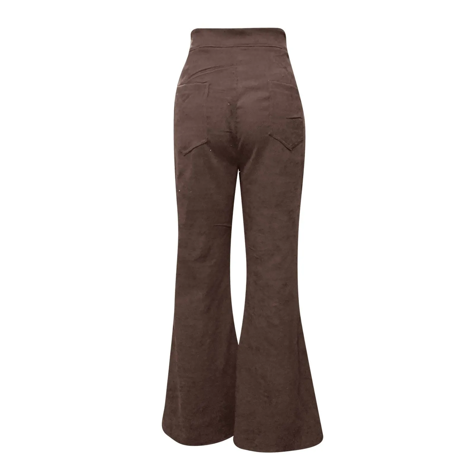 Duohropke Pantaloni a campana in corduroy da donna con vita elasticizzata - immagine 6
