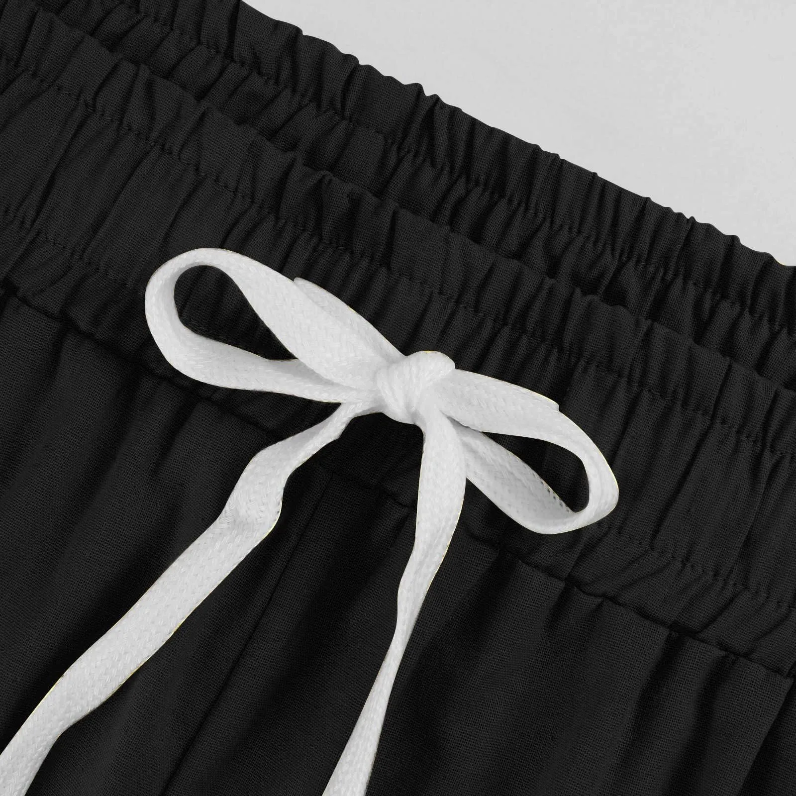 HEONSATI Pantalone Cropped Donna in Cotone e Lino Sportivi Casual Pinocchietti 3/4 Estivi Leggeri Bermuda 7/8 Larghi Elasticizzati Curvy Capri a Gamba Larga Taglie Forti - immagine 5