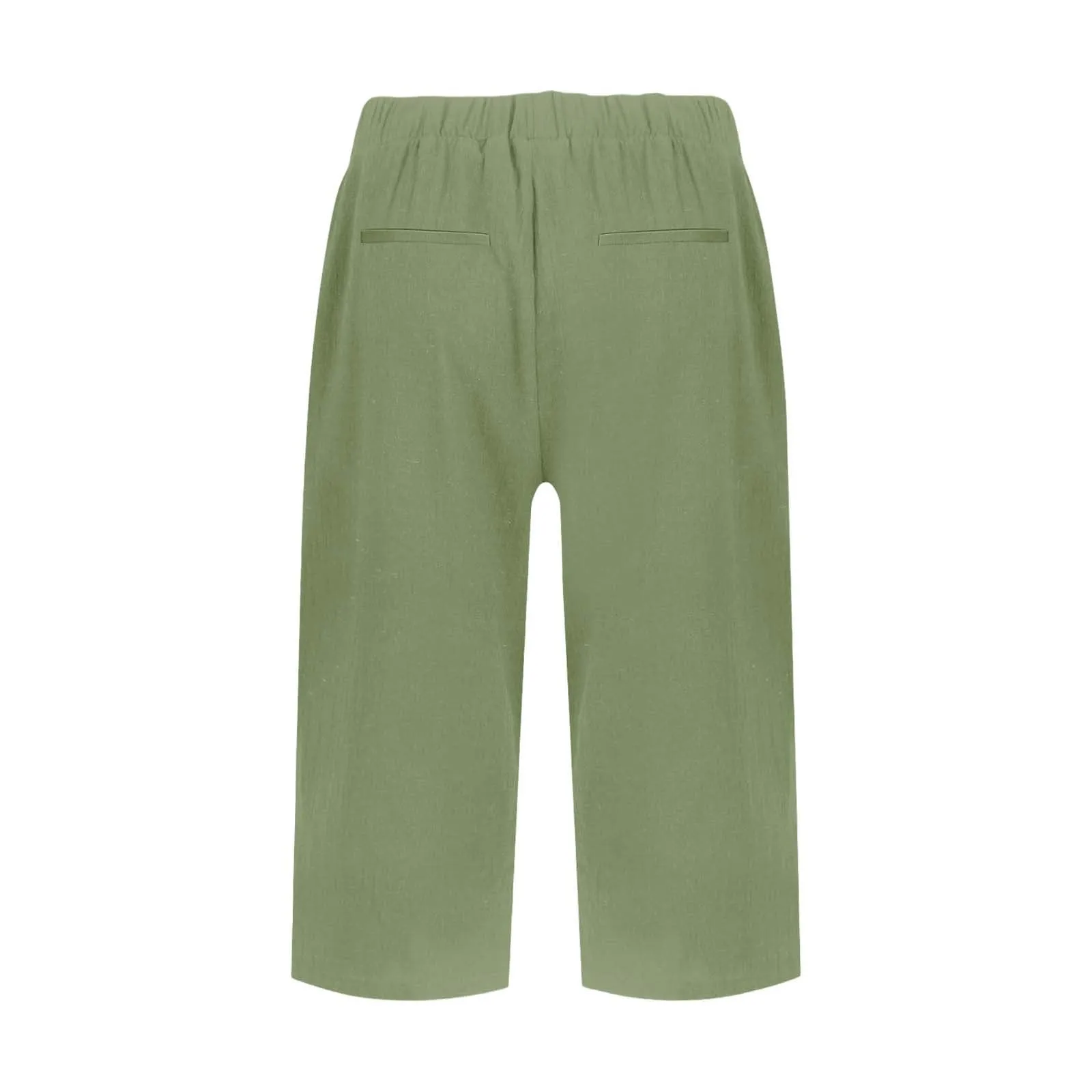 HEONSATI Pantaloni Donna 7/8 Eleganti Casual in Cotone e Lino, Capri Cropped Gamba Dritta con Coulisse Regolabile - immagine 4