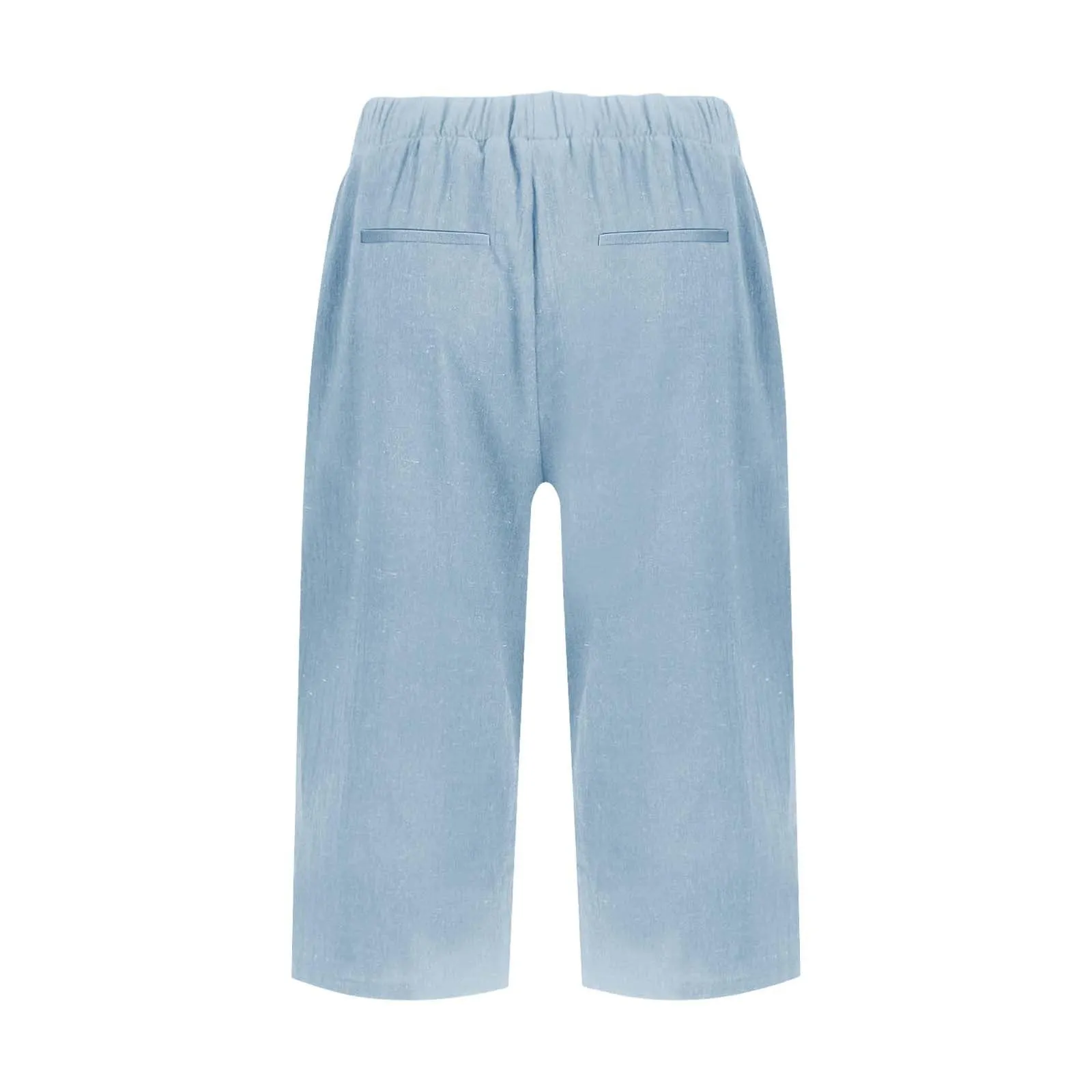 HEONSATI Pantaloni 7/8 Donna Eleganti Casual in Cotone e Lino, Capri Cropped Gamba Dritta con Coulisse Regolabile - immagine 4