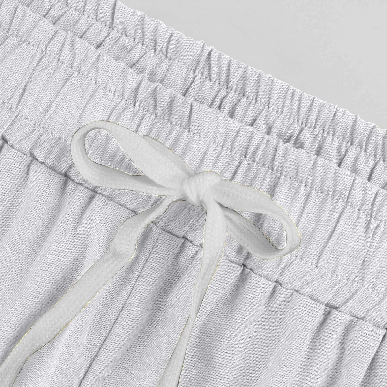 HEONSATI Pantalone Cropped Donna in Cotone e Lino Sportivi Casual Pinocchietti 3/4 Estivi Leggeri a Gamba Larga Taglie Forti - immagine 5