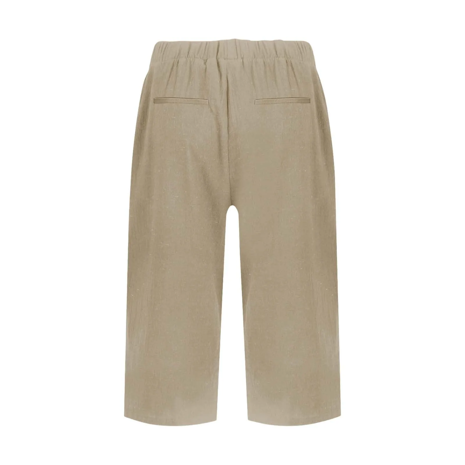HEONSATI Pantaloni 7/8 Donna Eleganti Casual in Cotone e Lino, Pinocchietti Cropped Gamba Dritta con Coulisse Regolabile - immagine 4