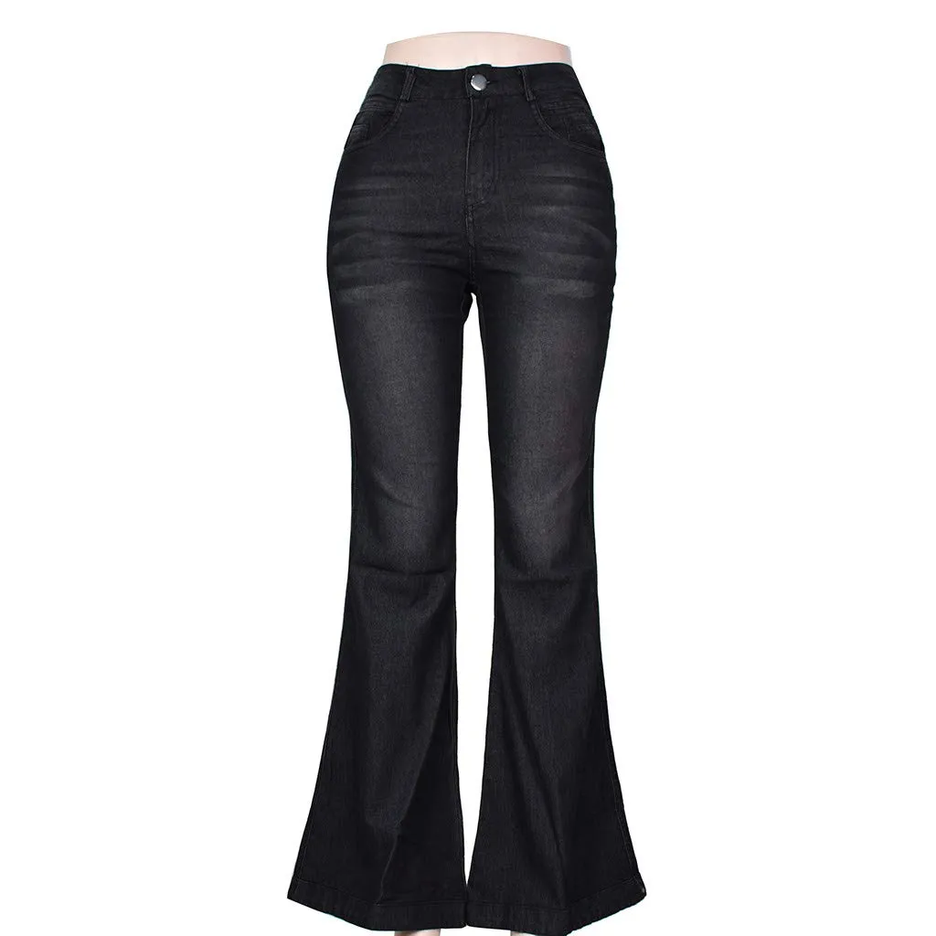 Generico Jeans Donna Flared Vintage Casual Curvy Skinny Slim Elasticizzati Push Up - immagine 5