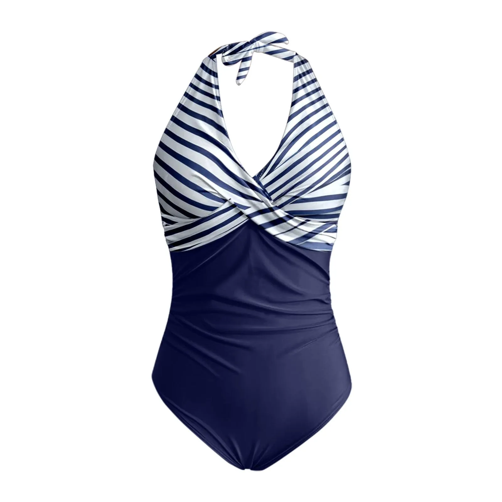 Generico Costume Intero Donna Push Up Modellante con Scollo a V e Stampe Retrò - immagine 4