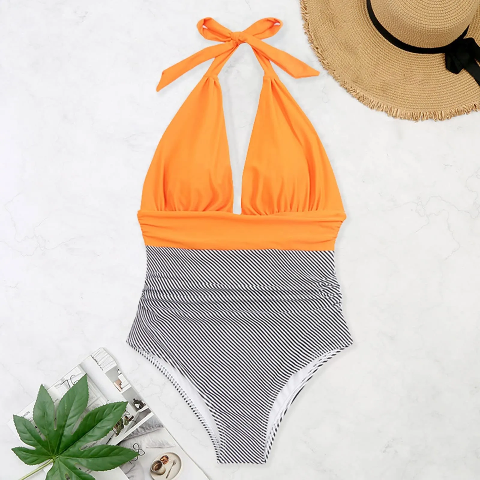Costume Intero Donna Push Up Modellante con Scollo a V e Spalline Regolabili - immagine 6