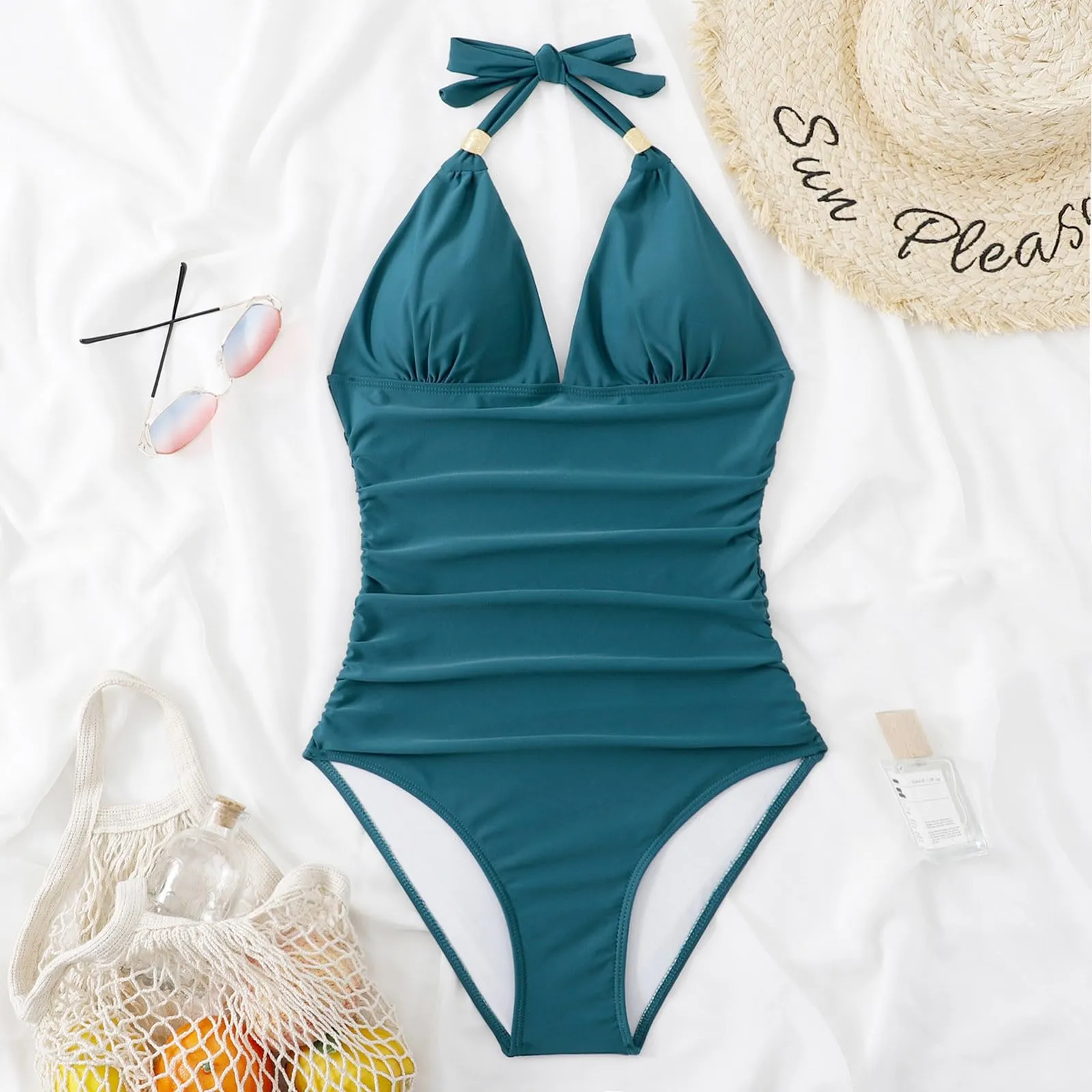Costume Intero Donna Push Up Contenitivo Scollo a V Regolabile - immagine 4