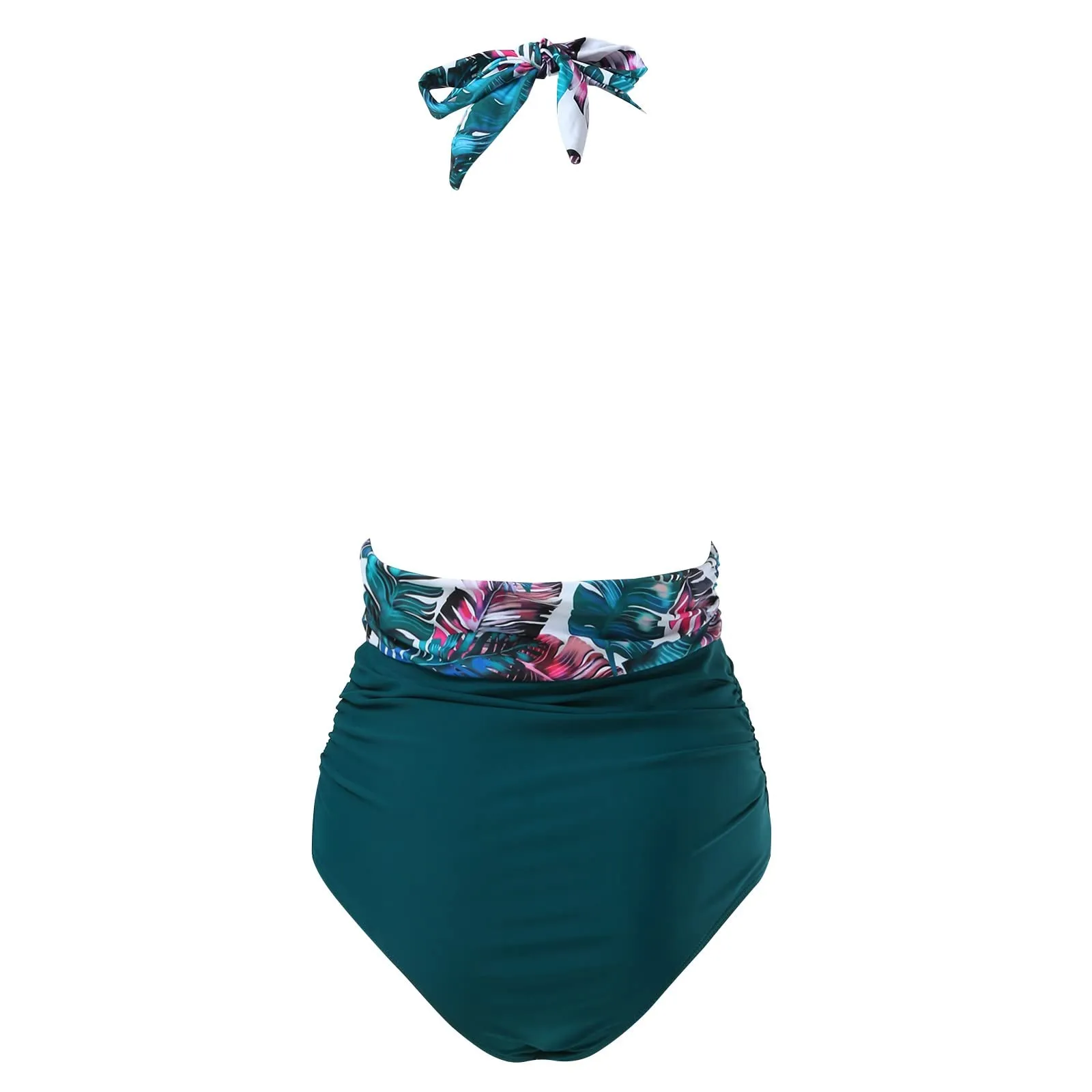 Costume Intero Donna Push Up Contenitivo con Scollo a V e Stampe Retrò - immagine 5