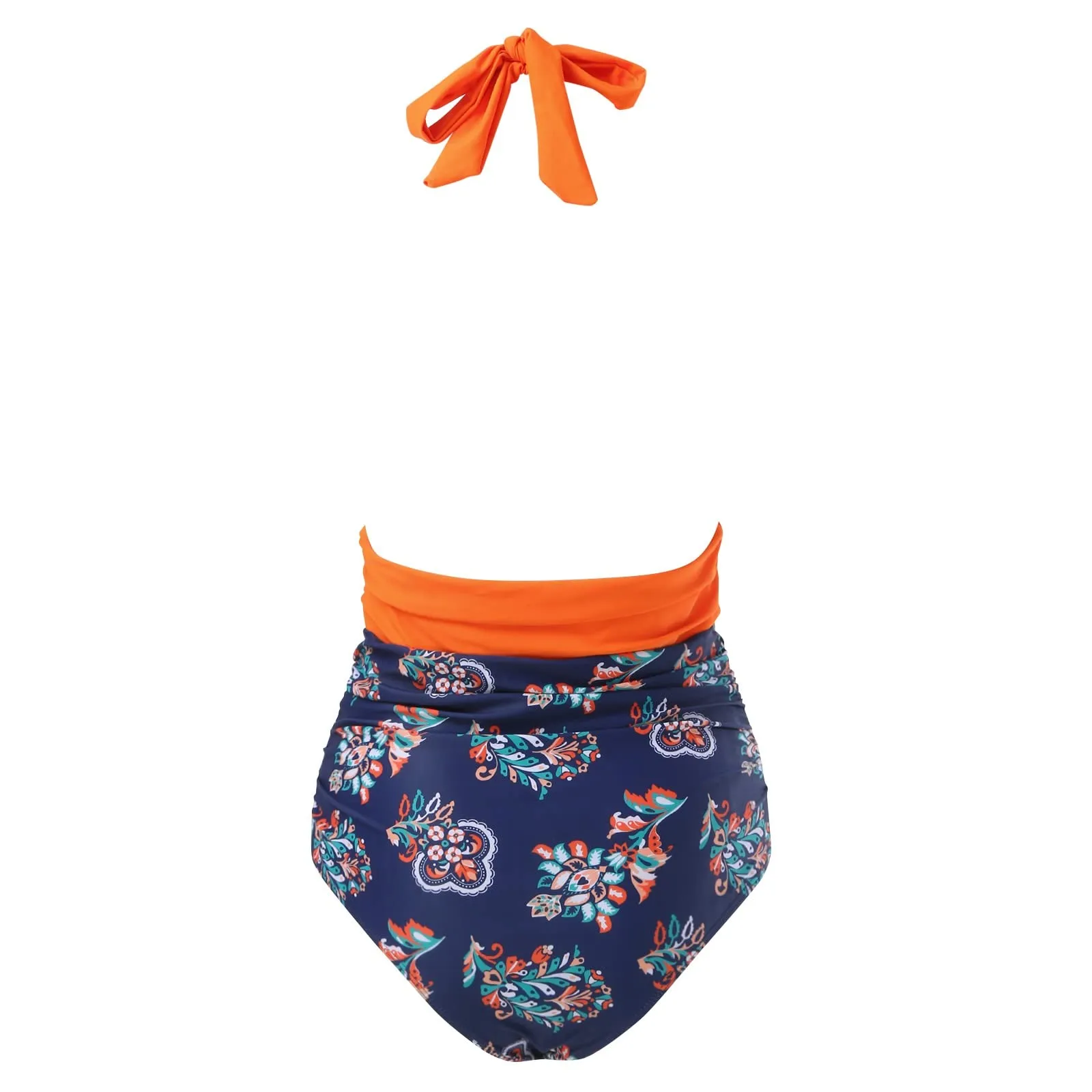 Generico Costume Intero Donna Push Up Modellante con Scollo a V e Stampe Retrò - immagine 5