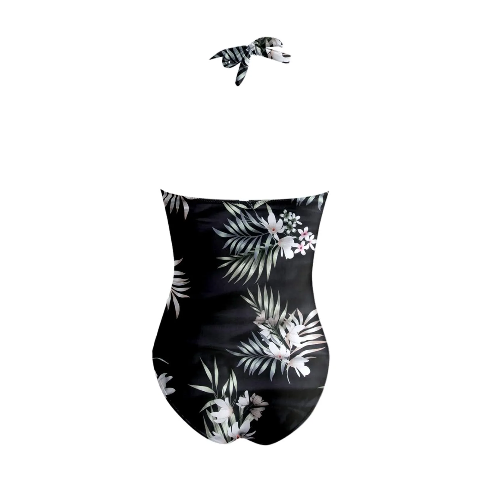 Generico Costume Intero Donna Push Up Modellante con Scollo a V e Stampe Retrò Floreali - immagine 4
