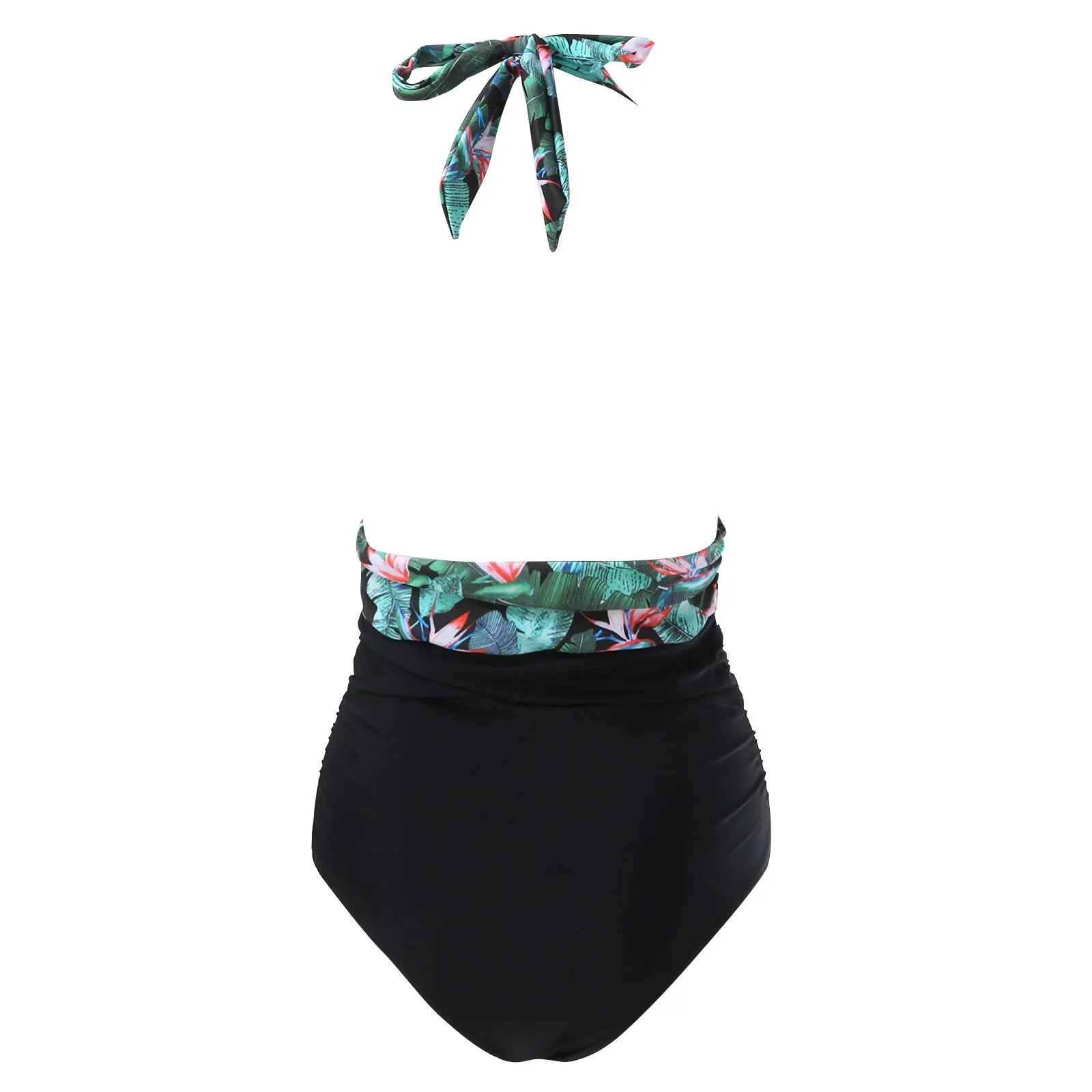 Costume Intero Donna Push Up Modellante con Scollo a V e Stampe Retrò Floreali - immagine 5