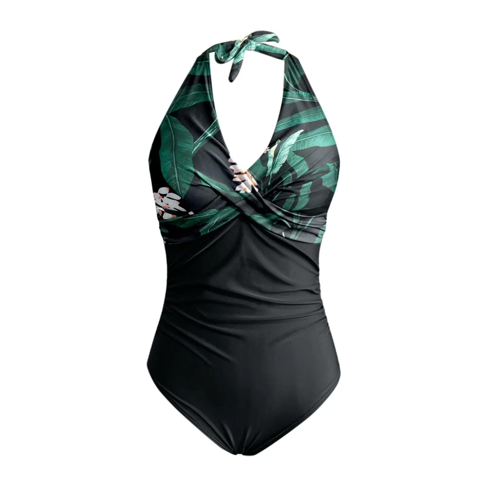 Generico Costume Intero Donna Push Up Modellante con Scollo a V e Stampe Retrò - immagine 4