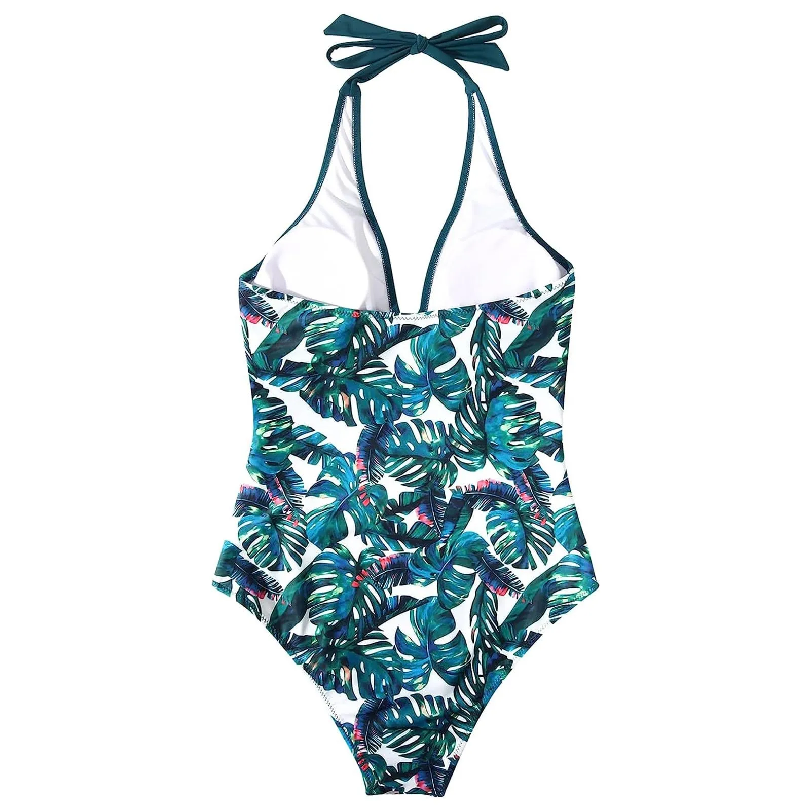 Generico Costume Intero Donna Push Up Modellante Scollo a V Stampe Retrò - immagine 5