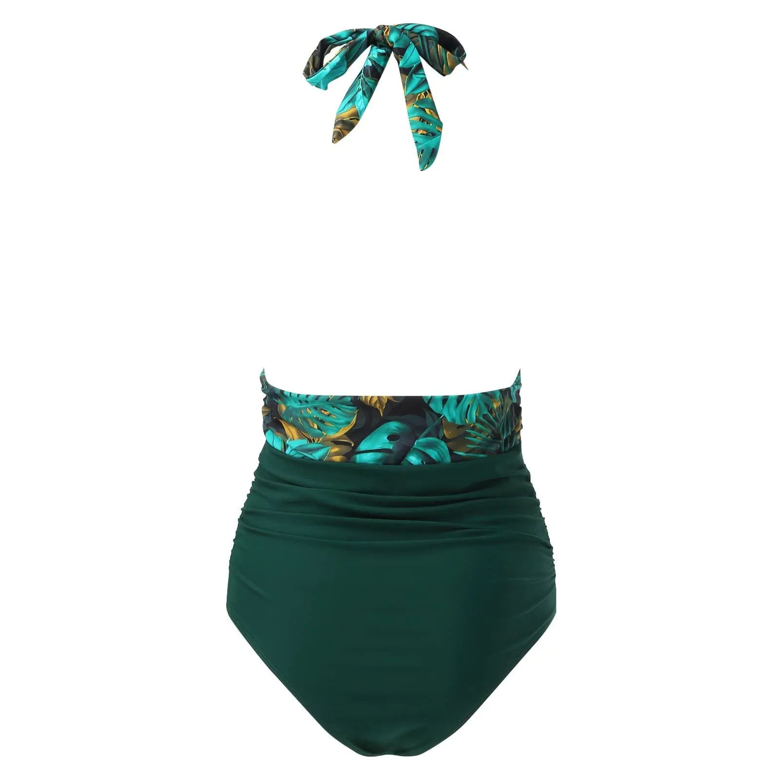 Generico Costume Intero Donna Push Up Modellante con Scollo a V e Stampe Retrò - immagine 5