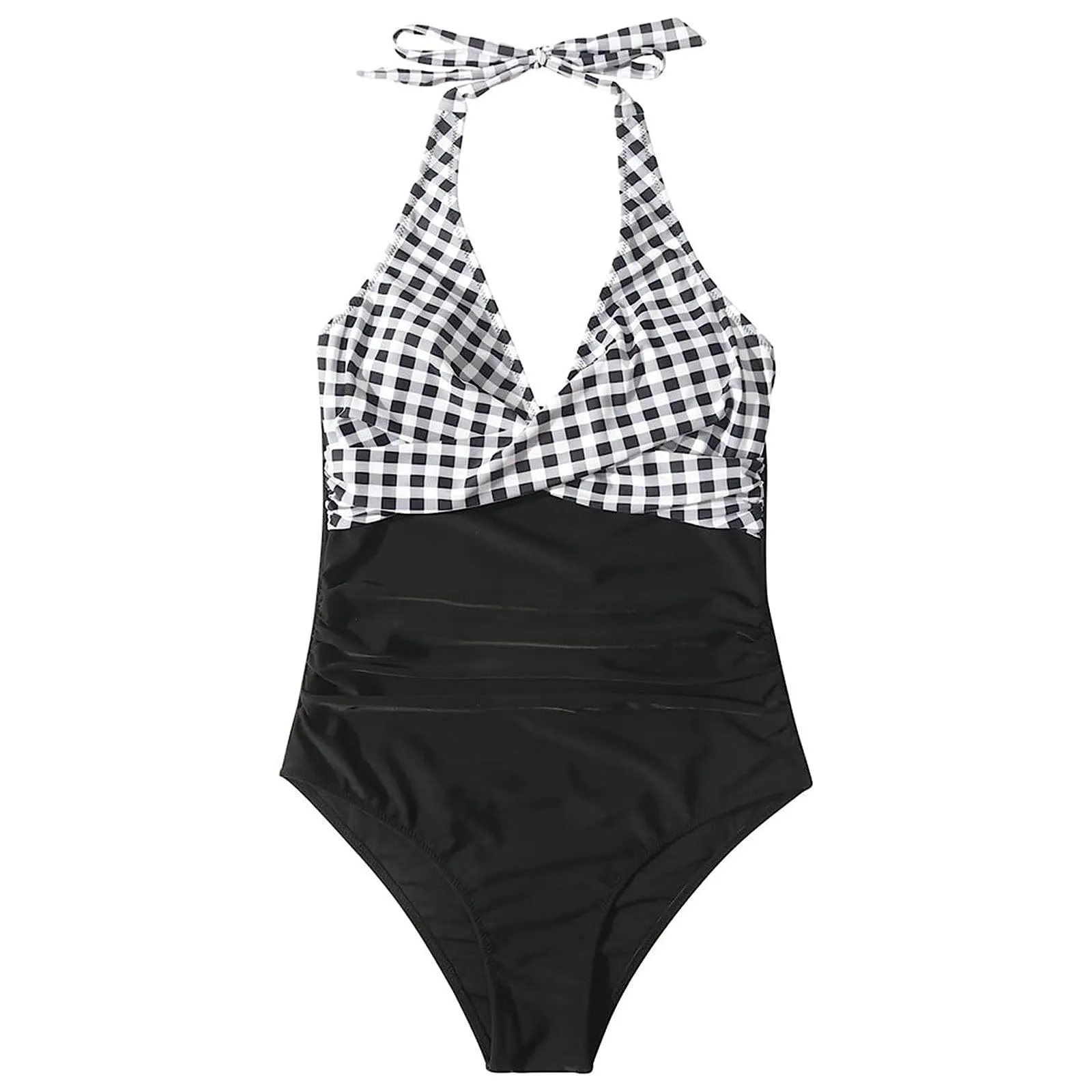 Generico Costume Intero Donna Push Up Modellante con Scollo a V e Spalline Regolabili, Stampe Retrò - immagine 6