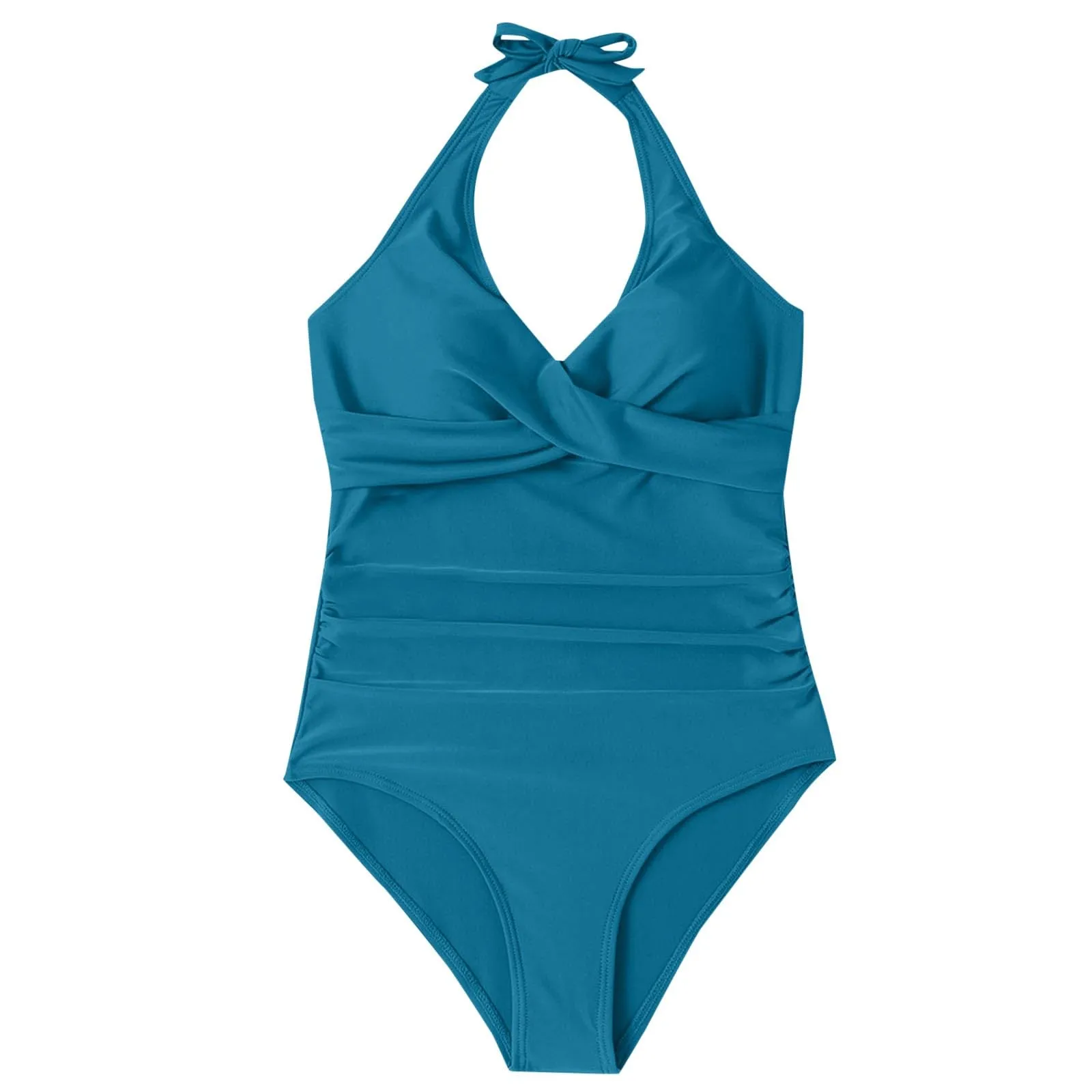 Costume Intero Donna Push Up Modellante con Scollo a V e Spalline Regolabili - immagine 2