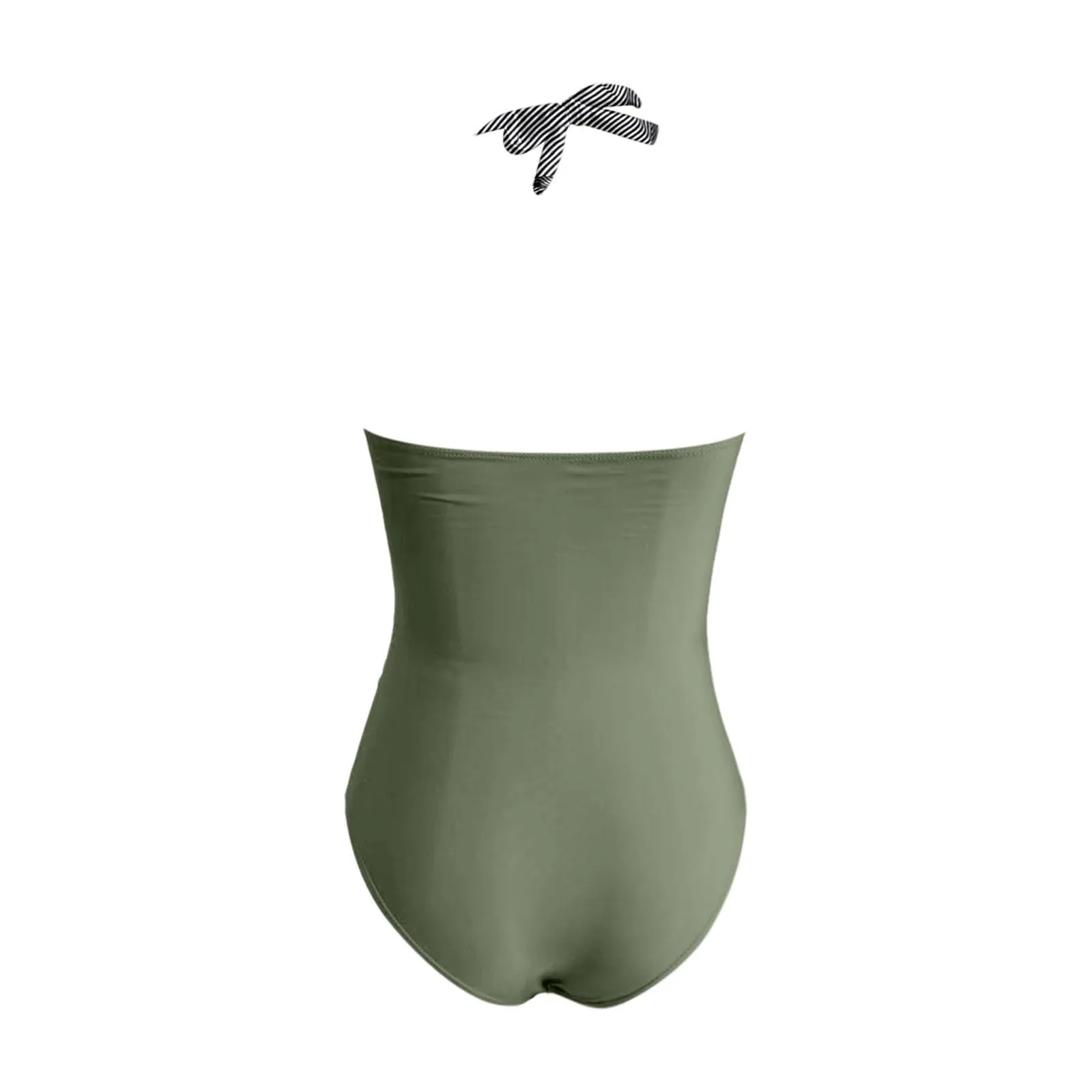Generico Costume Intero Donna Push Up Contenitivo Scollo a V Stampe Retrò - immagine 5