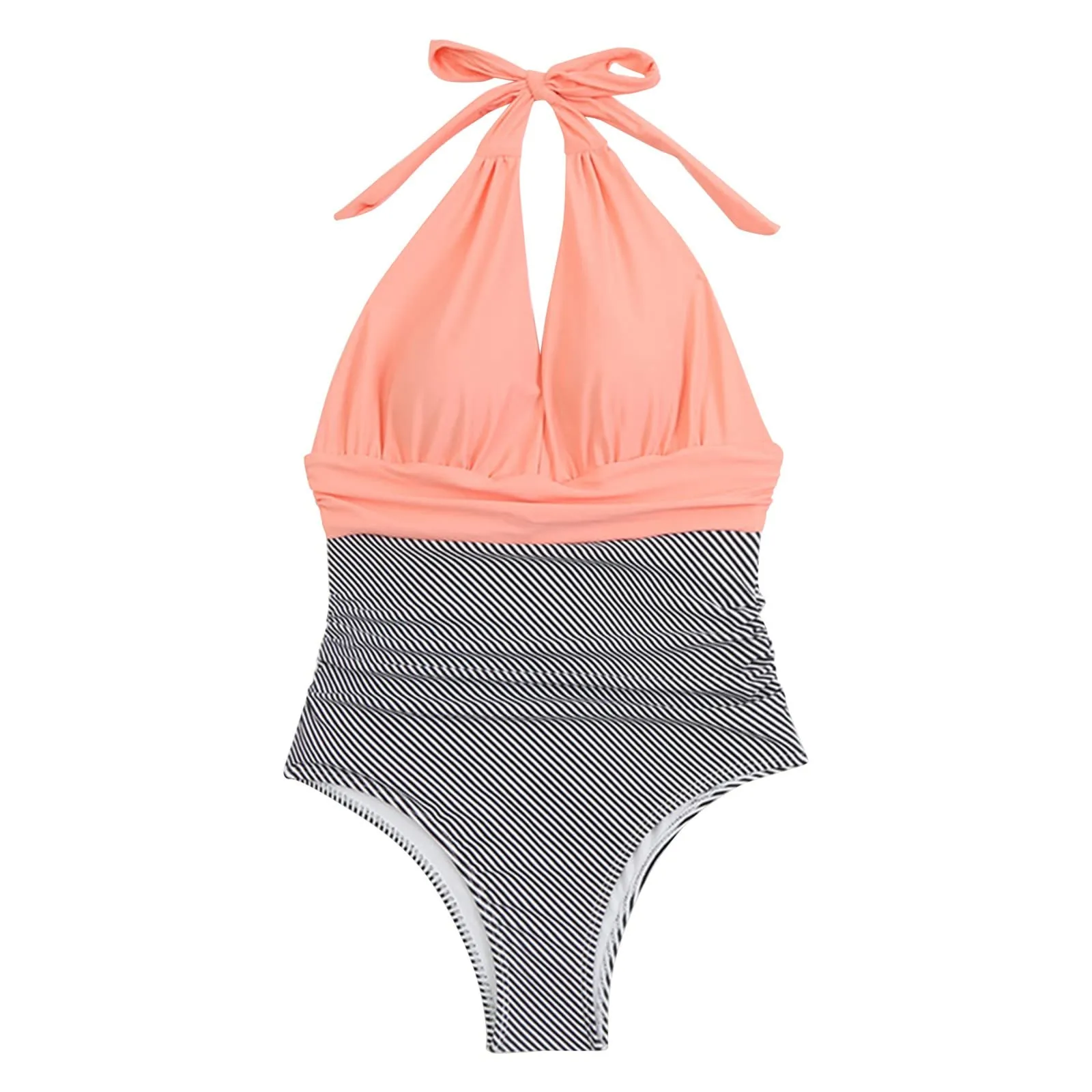 Generico Costume Intero Donna Push Up Contenitivo Scollo a V Stampe Retrò - immagine 5