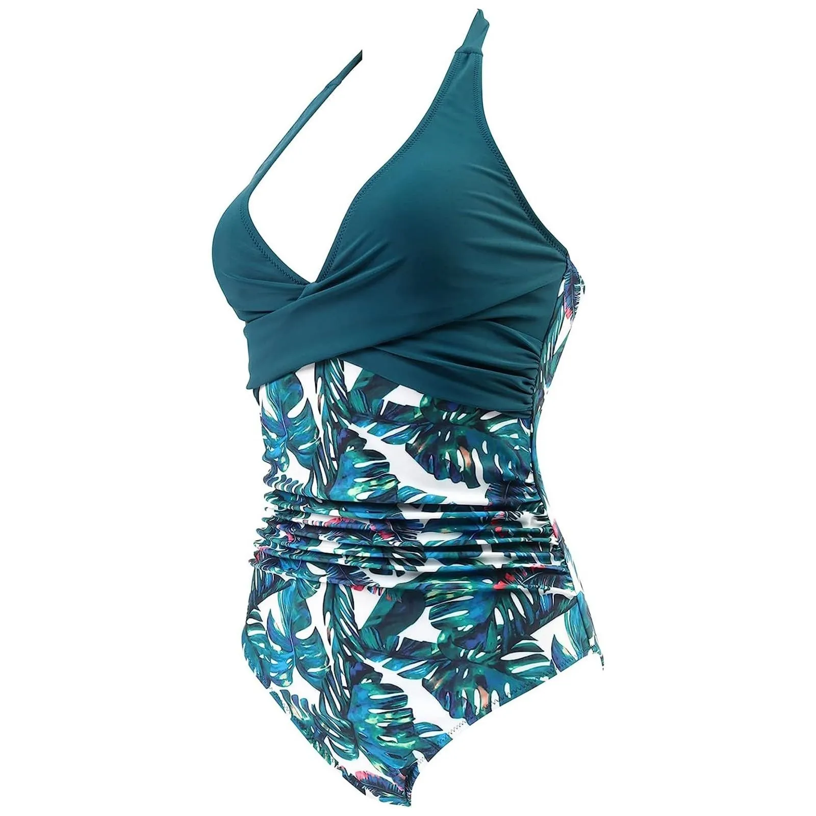 Generico Costume Intero Donna Push Up Contenitivo con Scollo a V e Stampe Retrò - immagine 6