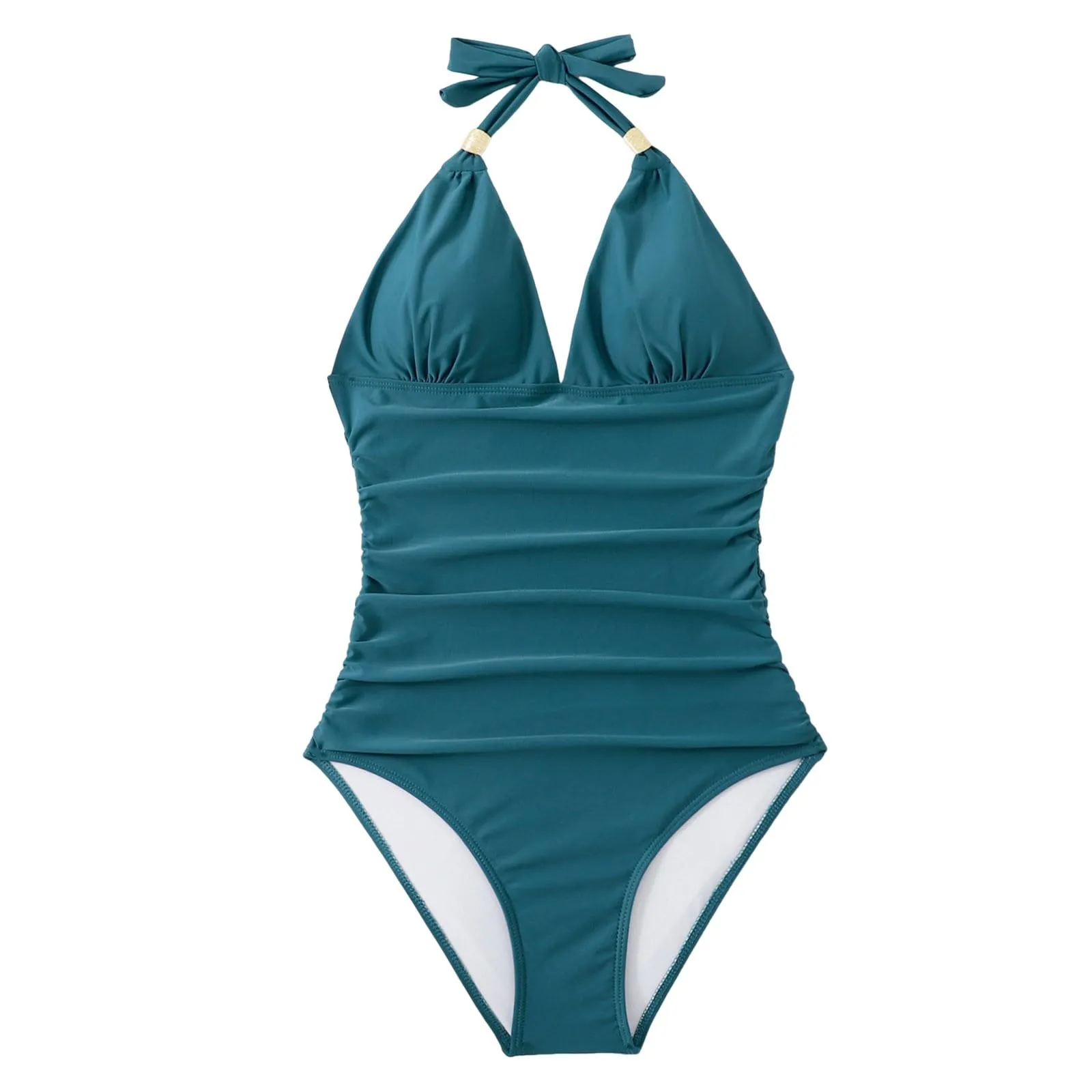 Costume Intero Donna Push Up Modellante con Scollo a V e Spalline Regolabili - immagine 2