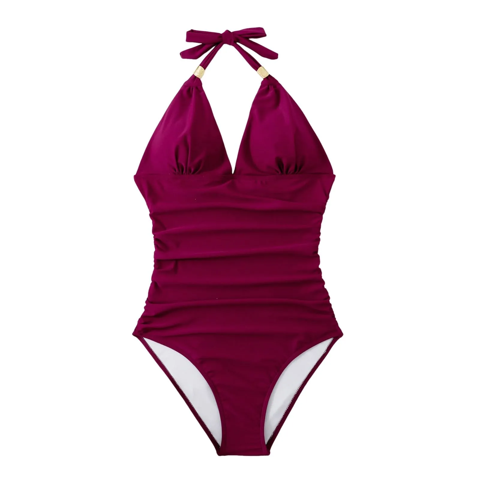 Costume Intero Donna Push Up Modellante Scollato a V Contenitivo Regolabile - immagine 2